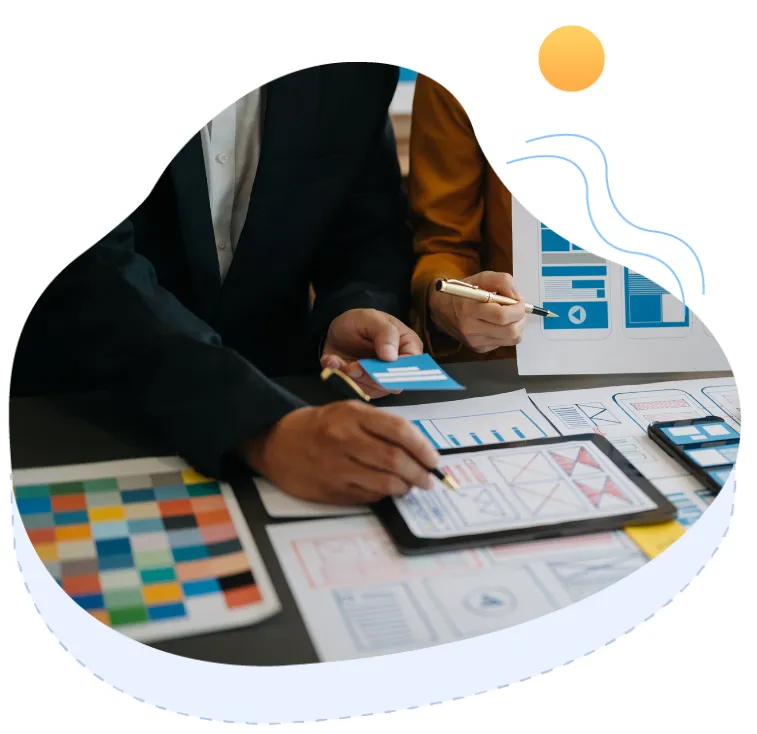 a close-up of people working on a project